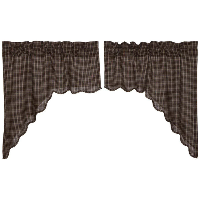 Kettle Grove Scalloped Lined Swag Curtains - Primitive Star Quilt Shop