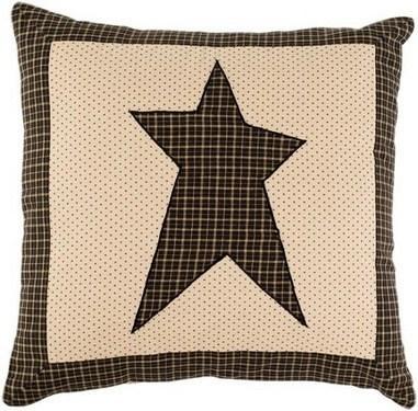Kettle Grove Star Fabric Pillow 16" Filled - Primitive Star Quilt Shop
