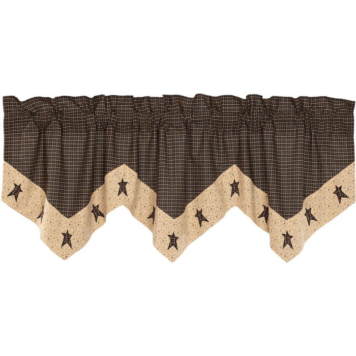 Kettle Grove Star Lined Valance 60" - Primitive Star Quilt Shop