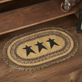 Kettle Grove Stencil Star Oval Braided Rug 20x30" - Primitive Star Quilt Shop