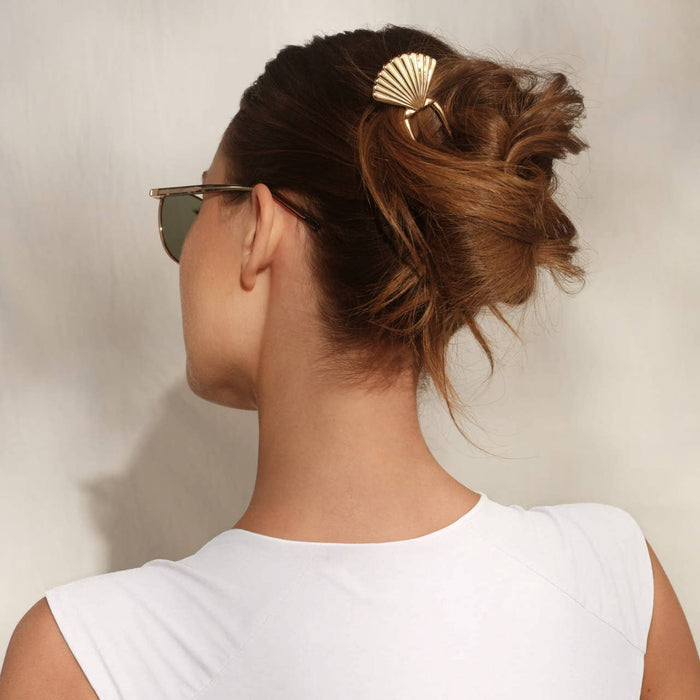 Kitsch Metal Clam Shell French Hair Pin - Gold