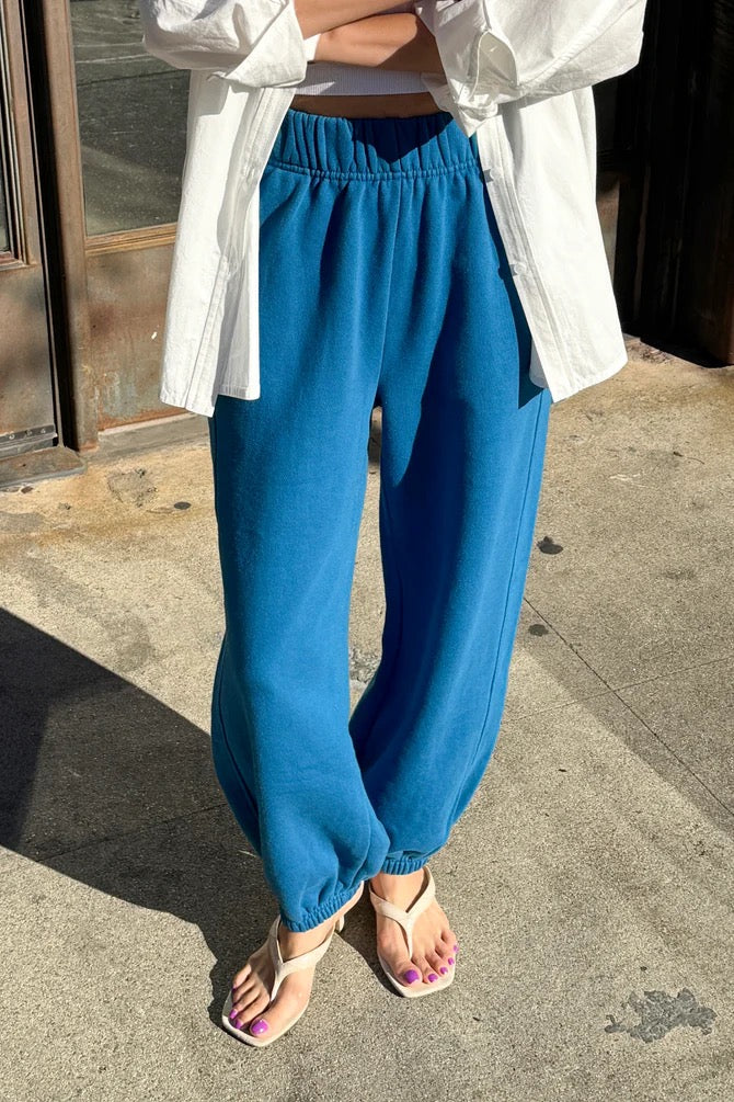 Le Bon Shoppe: French Terry Balloon Pants in Teal Blue