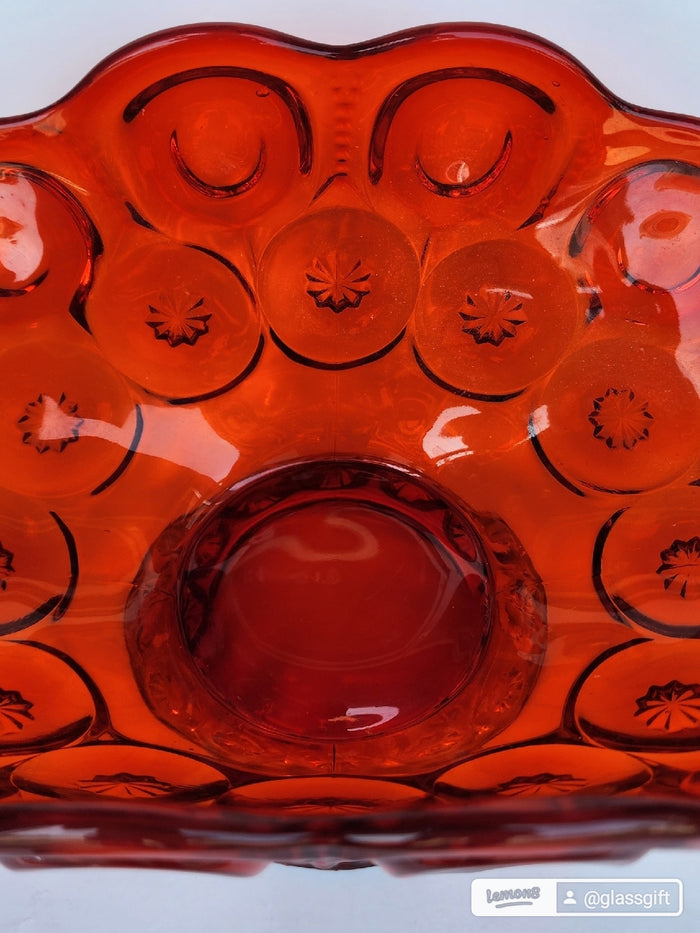 LE Smith glass Red moon and stars banana Bowl