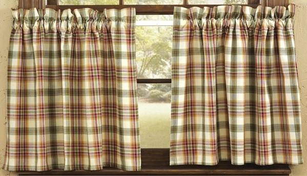 Lemon Pepper Unlined Tier Curtains 36" - Primitive Star Quilt Shop