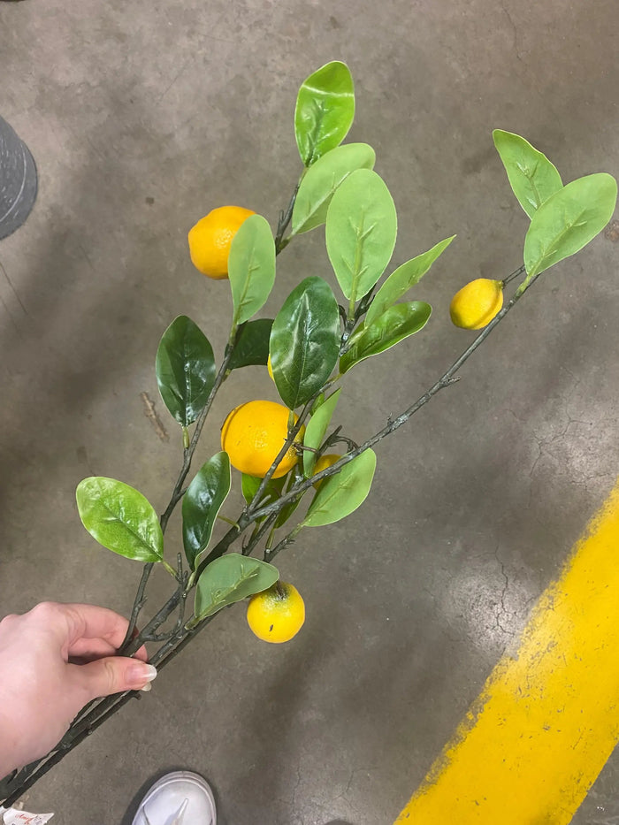 AmBest Lemon Spray Yellow 40" - Artificial Non-Flowering Plants Silk