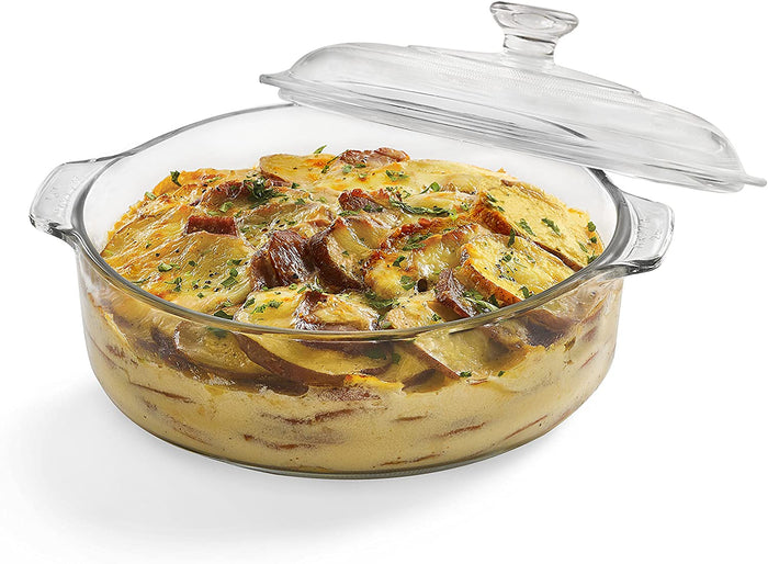 Libbey Baker's Basics Glass Casserole Dish with Cover, 3-quart