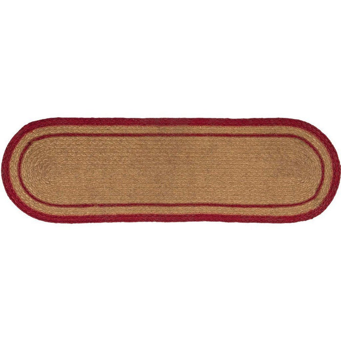Liberty Stars Flag Oval Braided Stair Tread Latex Backed 8.5x27" - Primitive Star Quilt Shop