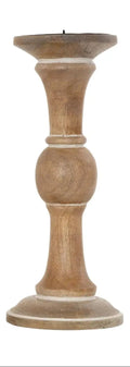 Light Brown Wood Candle Holder Large 4"x4"x10.5"