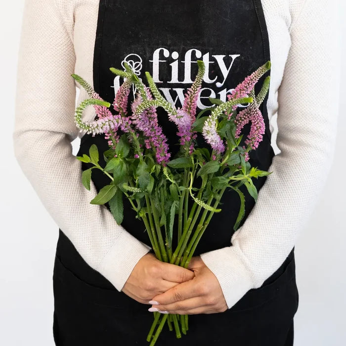 Light Pink Veronica Flowers Apron - Image
