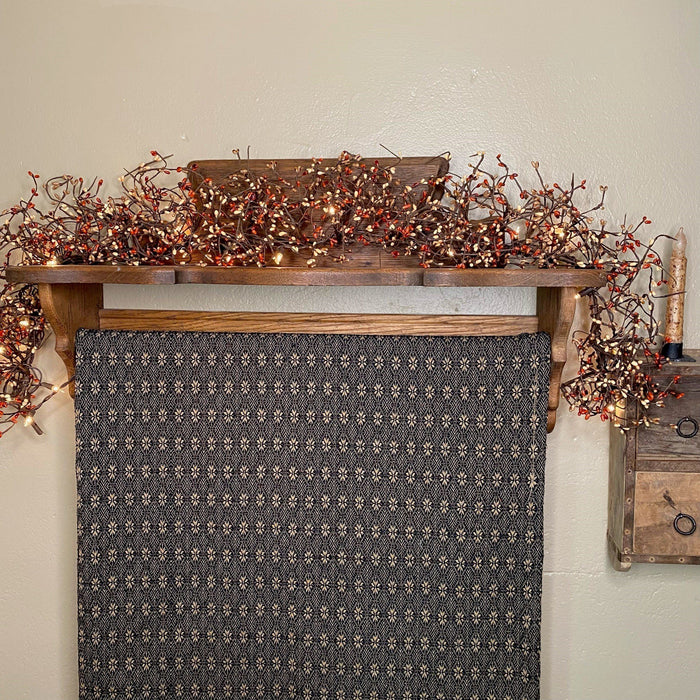 Lighted Pumpkin Spice Pip Berry Garland 4' - Primitive Star Quilt Shop