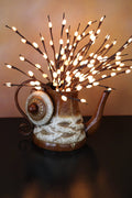 Light Garden Lit LED Natural Pussy Willow Spray 20" - Artificial Non-Flowering Plants Lamps/Lights