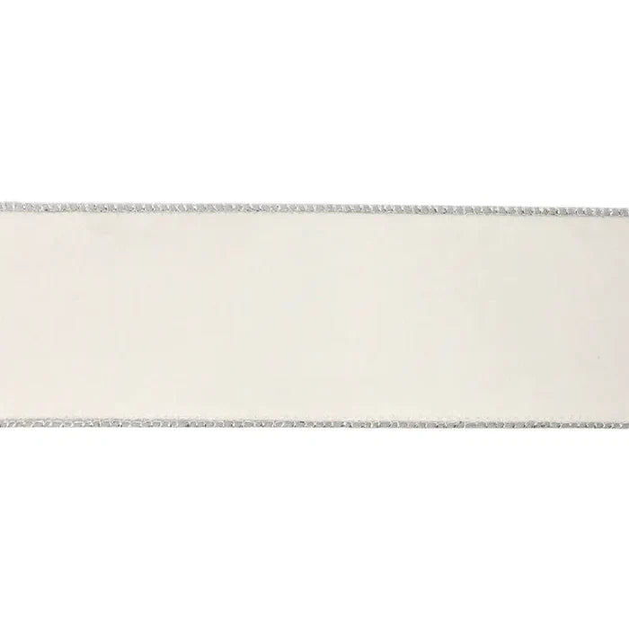 La Ribbons Lurex Wired Ribbon Silver 2 1/2" x 10Yd - Ribbons & Trim Ribbon