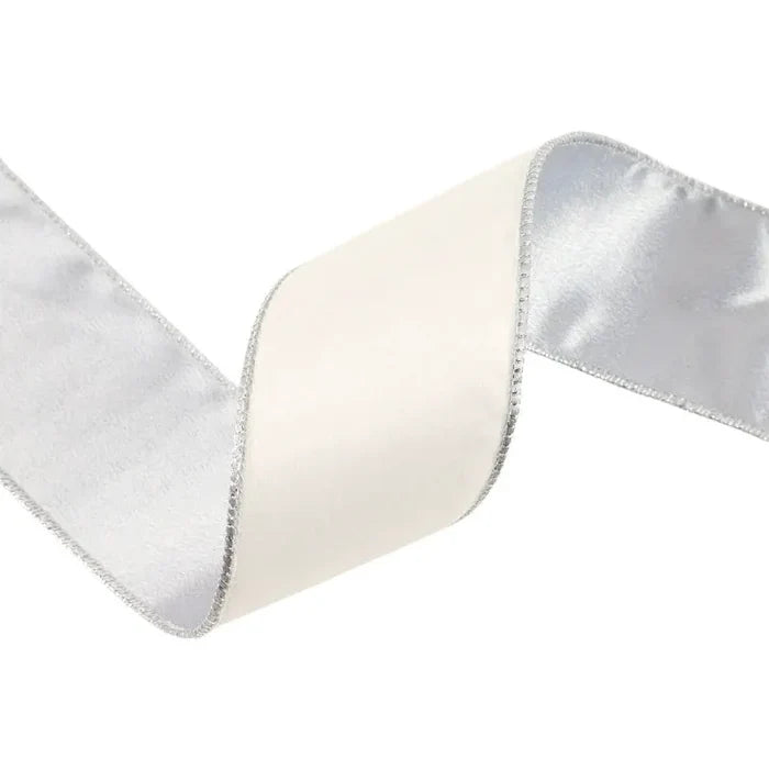 La Ribbons Lurex Wired Ribbon Silver 2 1/2" x 10Yd - Ribbons & Trim Ribbon