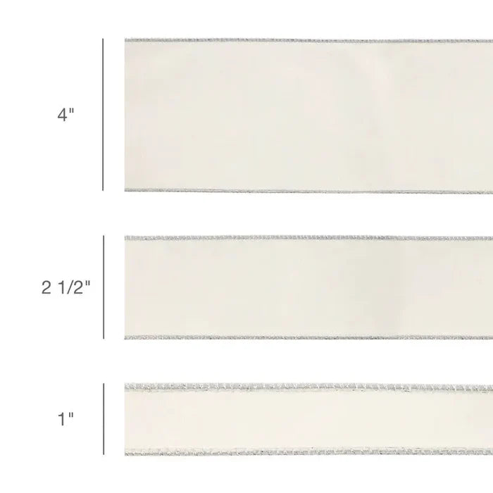 La Ribbons Lurex Wired Ribbon Silver 2 1/2" x 10Yd - Ribbons & Trim Ribbon