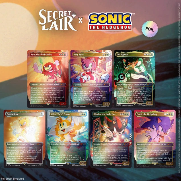 Magic The Gathering MTG SECRET LAIR X SONIC: FRIENDS & FOES FOIL EDITION Set