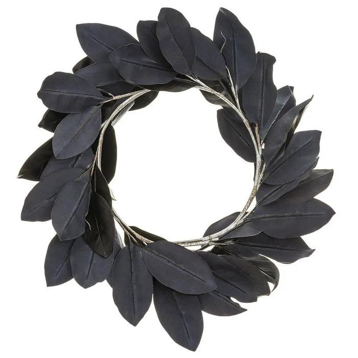 Magnolia Leaf Wreath Black 24"