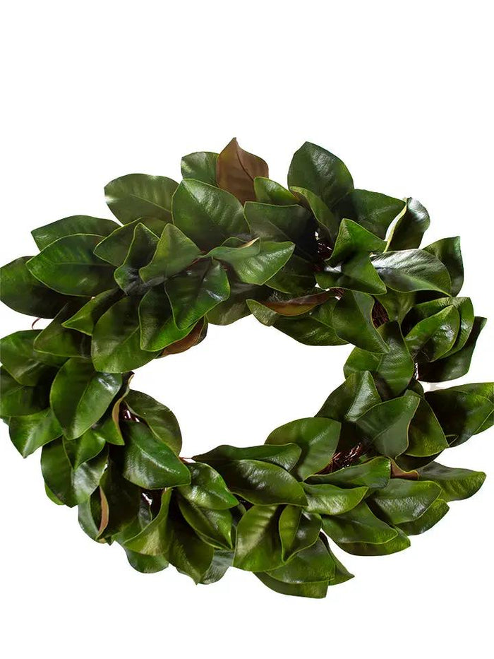 Magnolia Leaves Wreath Green 28"