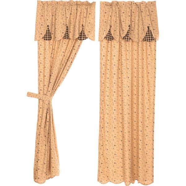 Maisie Scalloped Lined Panel Curtains 84" - Primitive Star Quilt Shop