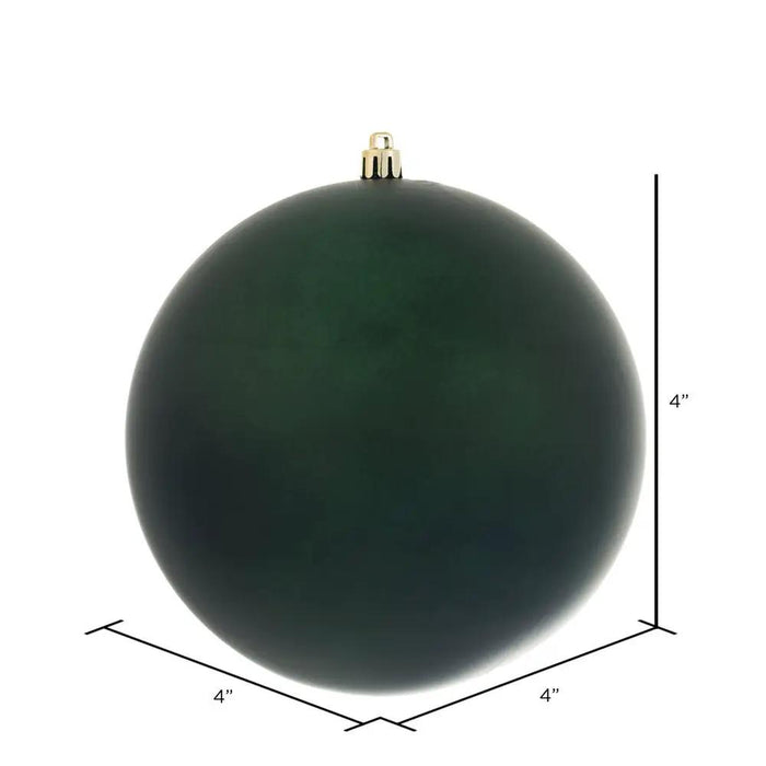 Vickerman Matte Ball Ornament Midnight Green 4" (Bag of 6) - Holiday Ornaments Merchandise