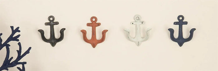 Deco Marché Metal Anchor Wall Hook (4 Asst) 4"x 4" - Coat & Hat Racks Merchandise