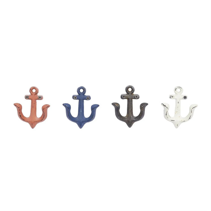 Deco Marché Metal Anchor Wall Hook (4 Asst) 4"x 4" - Coat & Hat Racks Merchandise