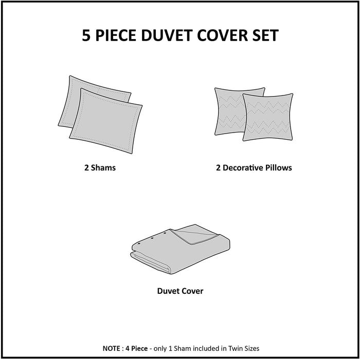 Metallic Printed Duvet Cover Set, King/Cal King