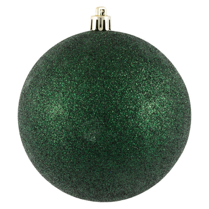 Vickerman Midnight Green Glitter Ball Ornament 4" (Bag of 6) - Holiday Ornaments Merchandise