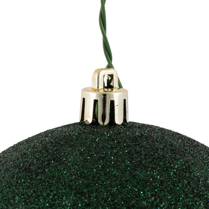 Vickerman Midnight Green Glitter Ball Ornament 4" (Bag of 6) - Holiday Ornaments Merchandise