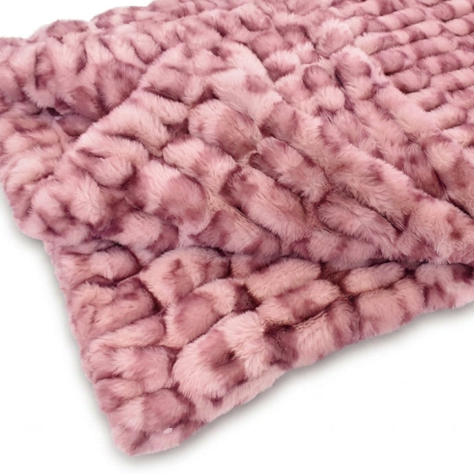 Milan Clouded Leopard Rosewater Minky Blanket