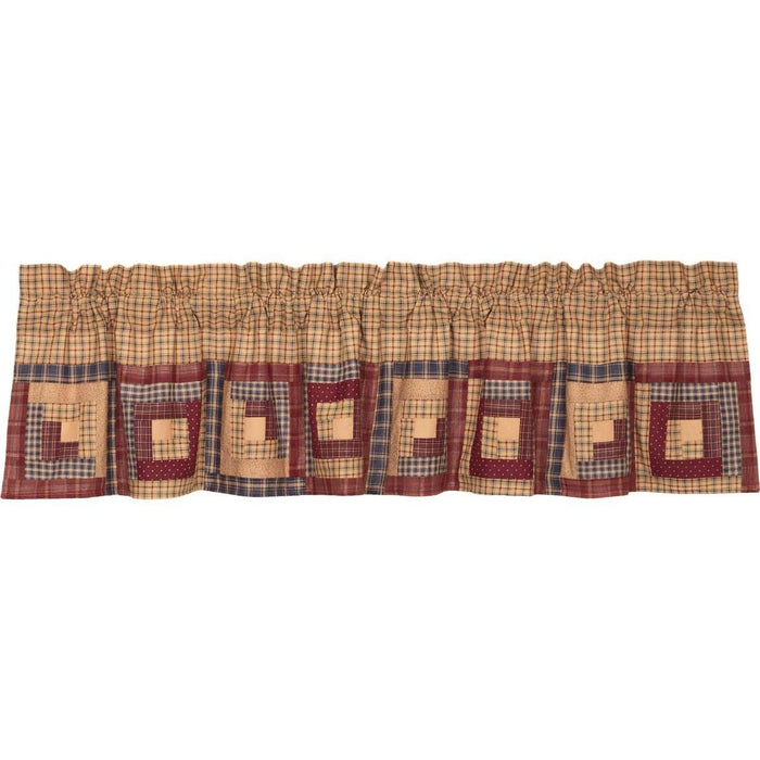 Millsboro Log Cabin Block Border Lined Valance 72" - Primitive Star Quilt Shop