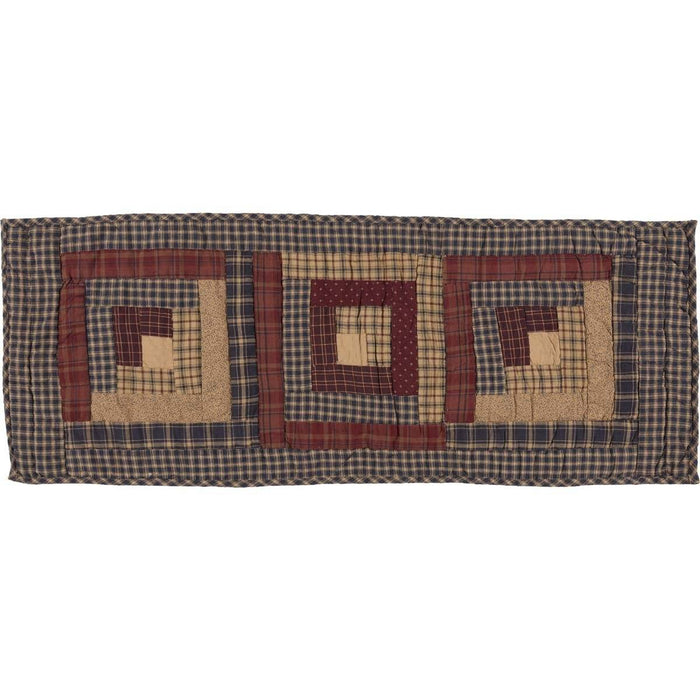 Millsboro Quilted Log Cabin Block Runner 13x36" - Primitive Star Quilt Shop