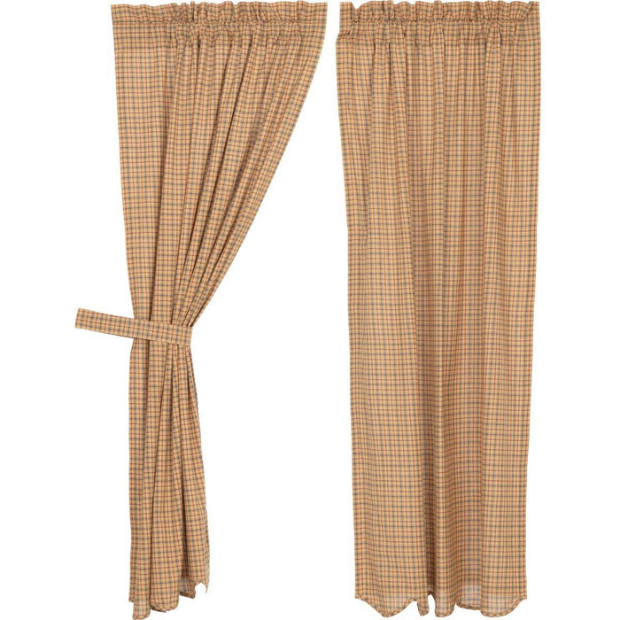 Millsboro Scalloped Lined Short Panel Curtains 63" - Primitive Star Quilt Shop