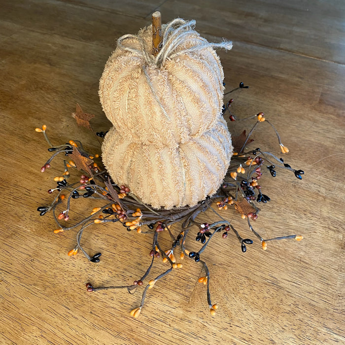 Mini Dusty Orange Chenille Pumpkin Stack - Primitive Star Quilt Shop