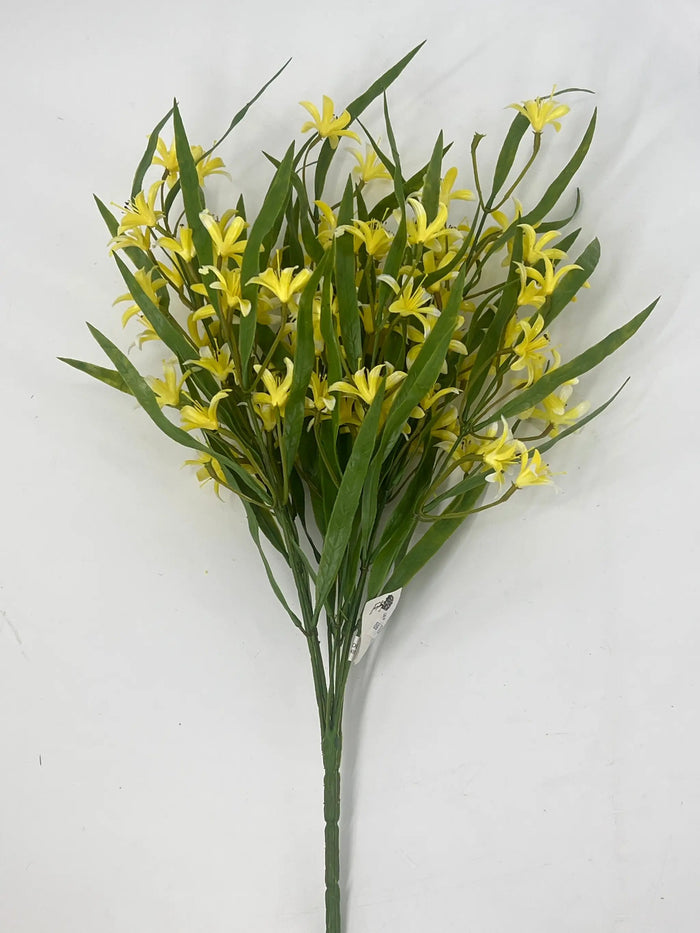 Le Fleur Mini Lily Bush 21" Yellow - Uncategorized Silk