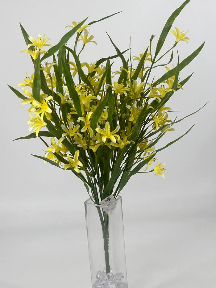 Le Fleur Mini Lily Bush 21" Yellow - Uncategorized Silk