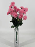 Fortune Mini Pompom Bush Pink 19” - Artificial Flowering Plants Silk