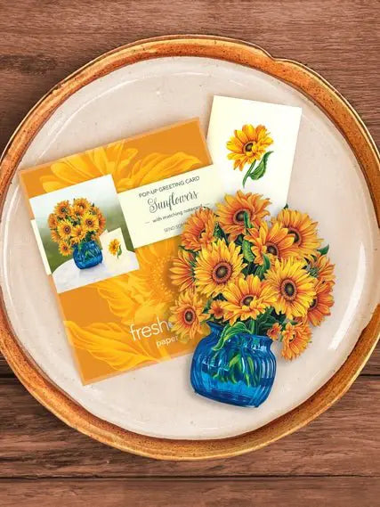 FreshCut Paper LLC Mini Sunflower Pop-Up Greeting Card - Greeting Cards Merchandise