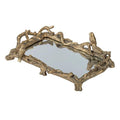 A&B Mirrored Tray With Birds 17" - Decorative Trays Merchandise