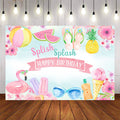 Mocsicka Splish Splash Summer Theme Happy Birthday Backdrop-Mocsicka Party