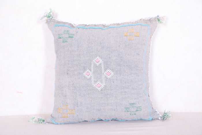 Moroccan pillow gray 18.1 INCHES X 18.5 INCHES - kilim pillow