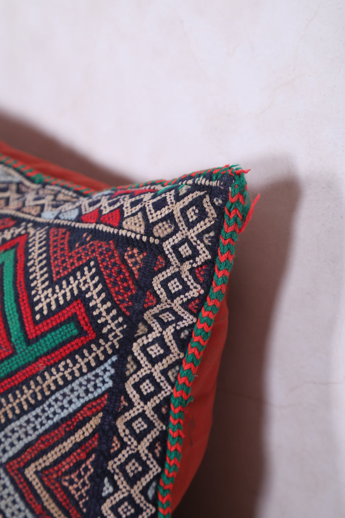 Moroccan pillow rug 12.5 INCHES X 18.1 INCHES - kilim pillow