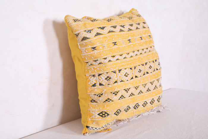 Moroccan pillow sqaure 16.9 INCHES X 16.9 INCHES - kilim pillow