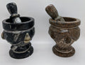 Mortar & Pestle, Orthoceras Fossil 3.5 x 4.25in.