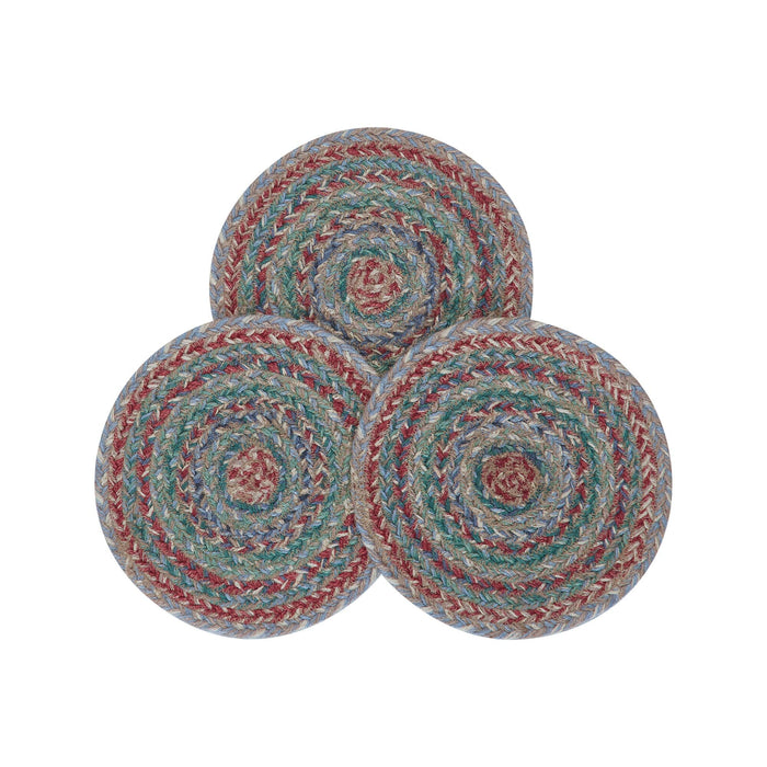 Multi Braided Trivet 8" - Set of 3 - Primitive Star Quilt Shop