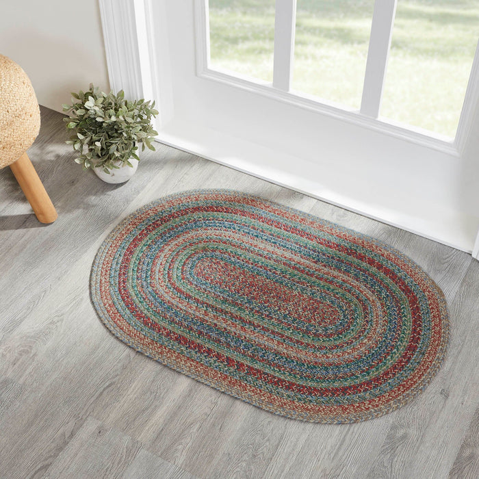 Multi Oval Braided Rug 24x36" - Primitive Star Quilt Shop