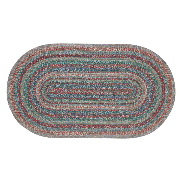 Multi Oval Braided Rug 27x48" - with Pad - Primitive Star Quilt Shop