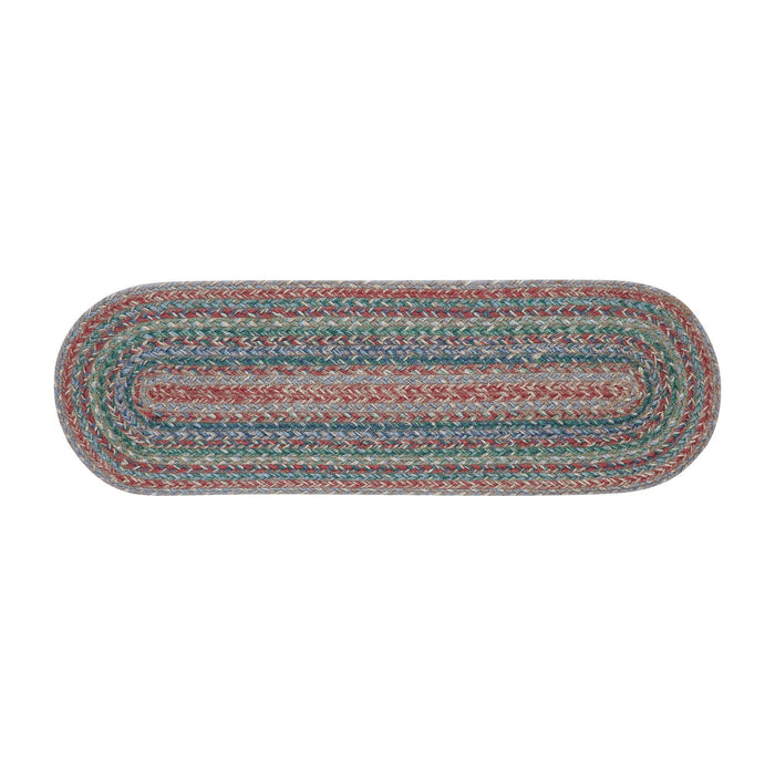 Multi Oval Braided Stair Tread Latex Backed 8.5x27" - Primitive Star Quilt Shop