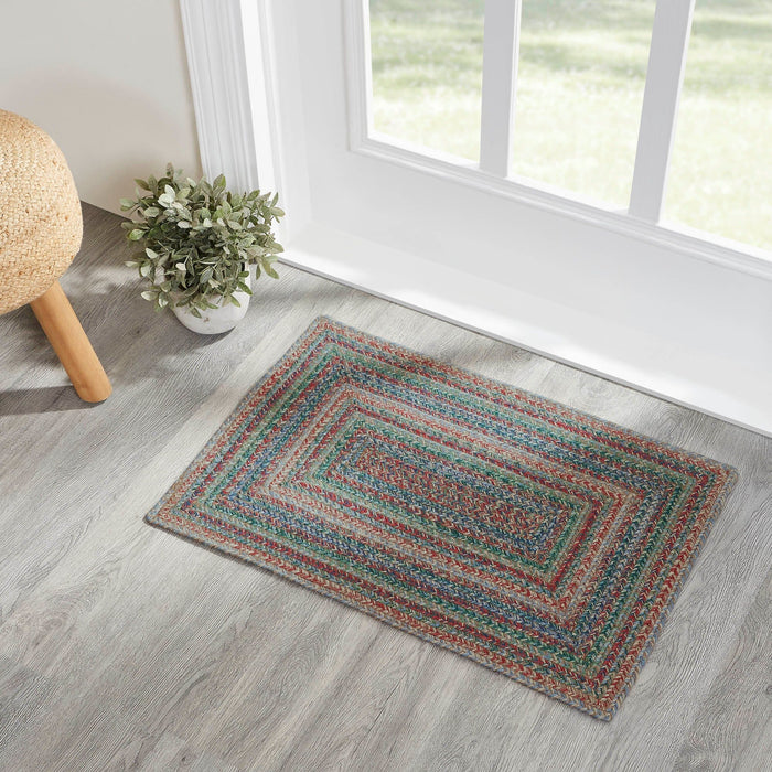 Multi Rectangle Braided Rug 20x30" - Primitive Star Quilt Shop