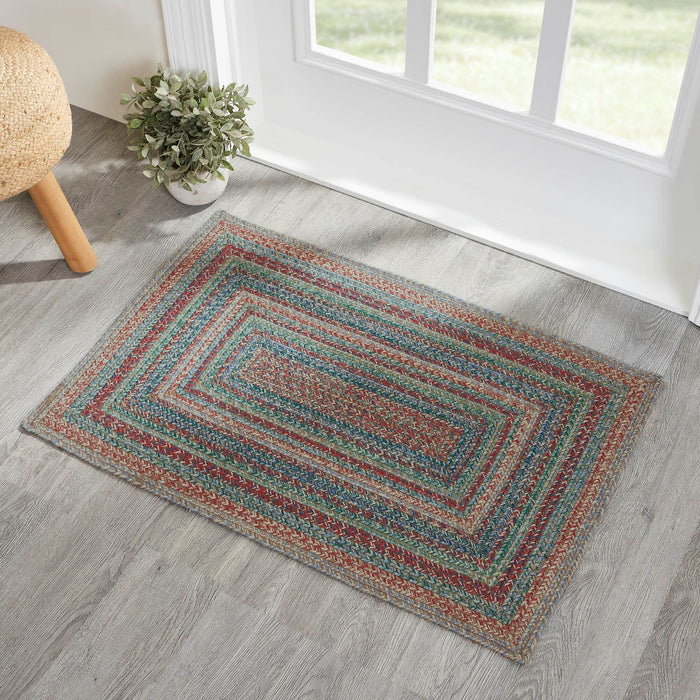 Multi Rectangle Braided Rug 24x36" - Primitive Star Quilt Shop