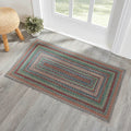 Multi Rectangle Braided Rug 27x48" - with Pad - Primitive Star Quilt Shop